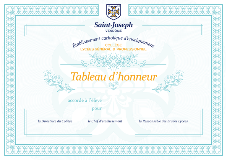 Création identité visuelle Saint-Joseph Vendôme diplôme