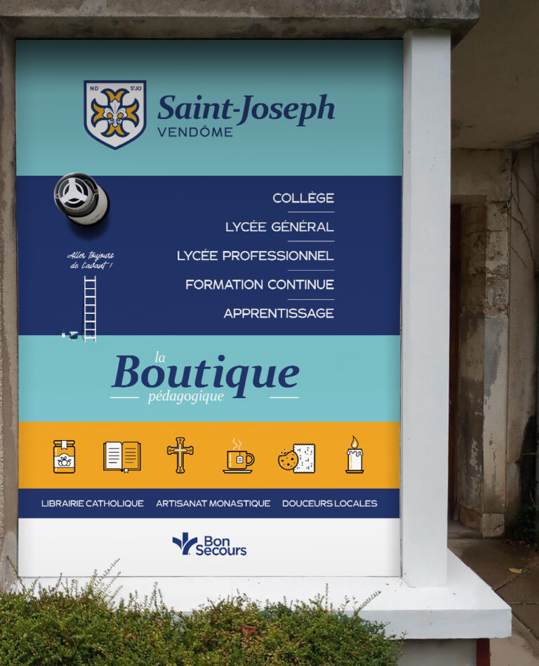 Création identité visuelle Saint-Joseph Vendôme panneau dibond